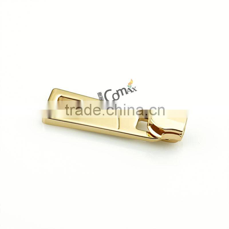 Colorful 45mm shiny light gold metal zipper puller design