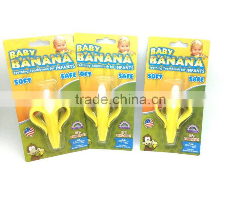 Baby Teething Toys Silicone Soft Banana Teether Toothbrush