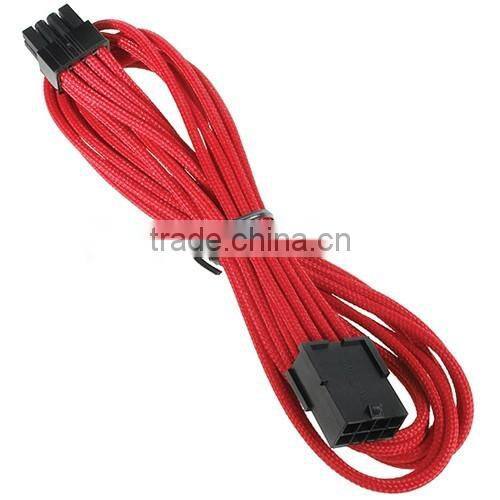 8 Pin EPS Connector Braided Sleeved Cable CPU Extension Cable 45cm Red / Black