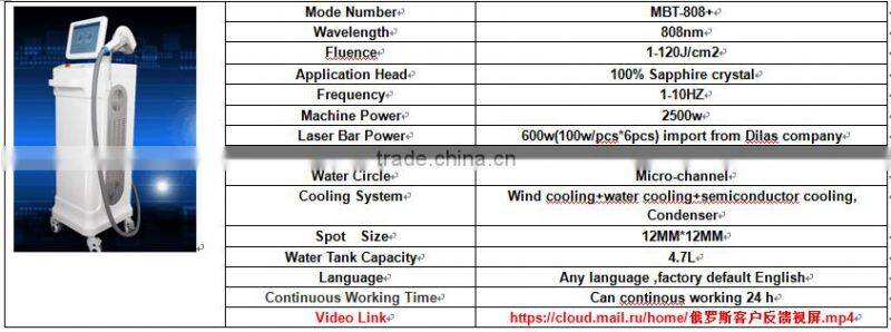 micro-channel professional 808nm diode laser hair removal machine price