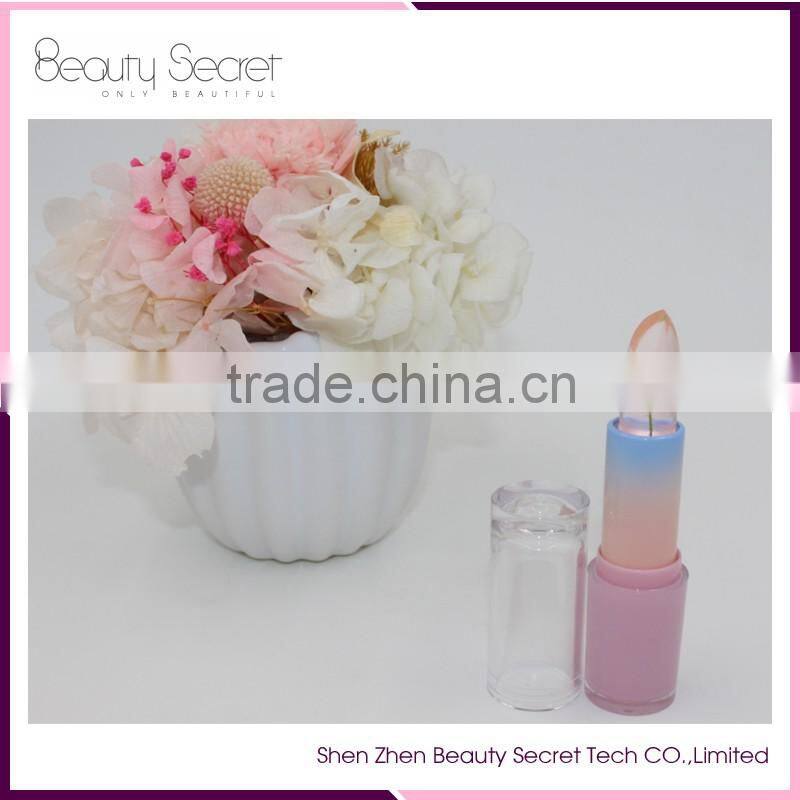 Hot sale tmperature change 3 colors jelly flower lipstick customize private label lipstick