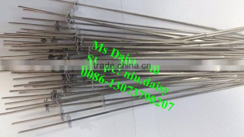 stainless steel skewers/BBQ skewers/charcoal BBQ skewers with gear