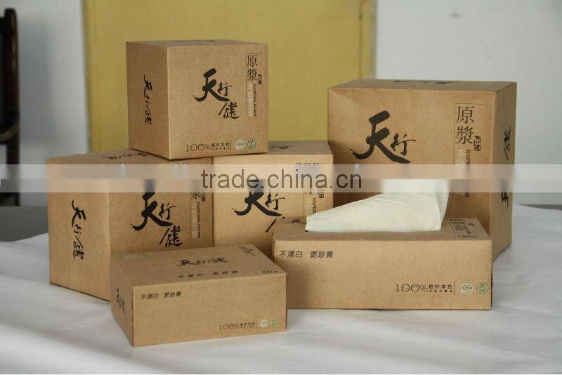 Unbleached with natural color facial paper