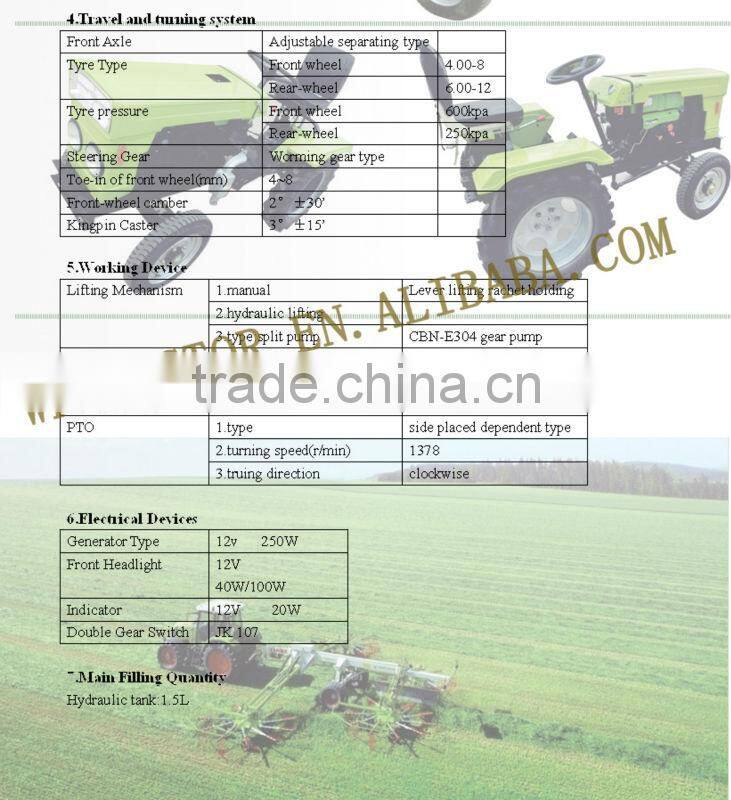 hot seling Ukraine 12hp diesel engine mini farm tract
