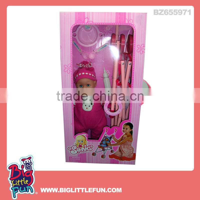 Lovely baby doll stroller toy with 16''doll