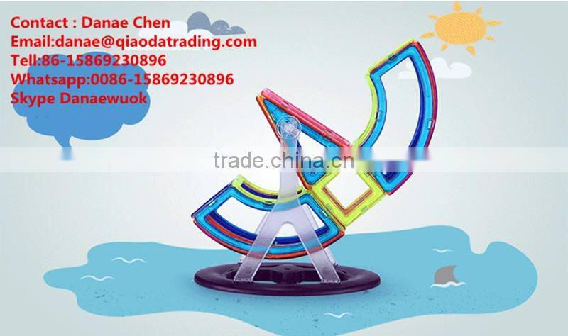 Factory supply montessori kids educational magnetic block building shapes toys