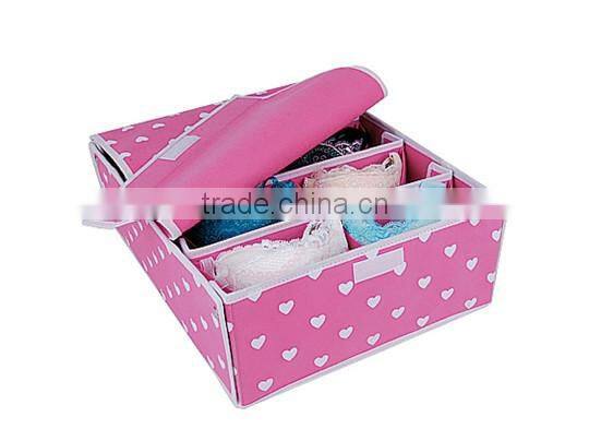 sweet heart printed bra underwear storage cloth box