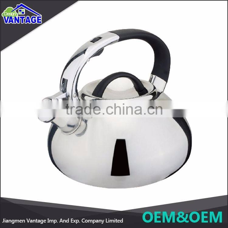Eco-friendly whistle single and double bottom stainless steel tea coffee kettle