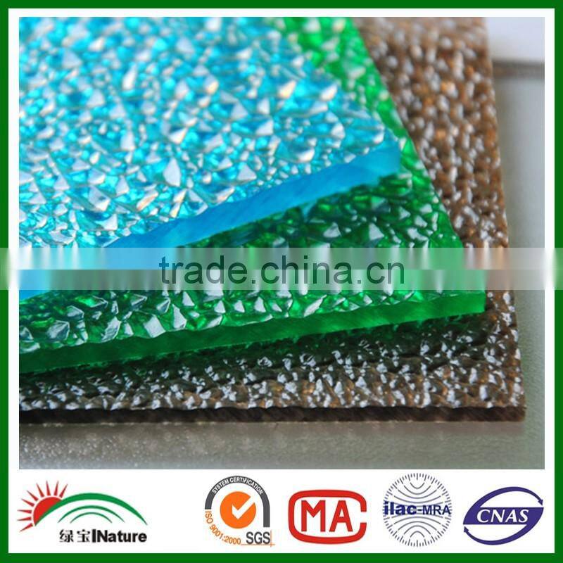 Big PC embossed sheet PC diamond sheet for Building.Plastic sheet with Makrolon. Polycarbonate diamond solid sheet for decorated