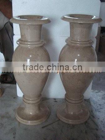 DECORATIVE VERONA BEIGE MARBLE FLOWER VASES