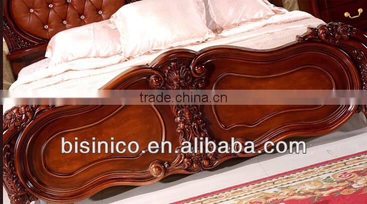 Luxury French style hand carved wooden living room double bed