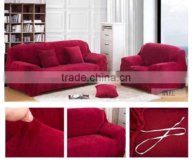wholesale quality Autumn winter elastc flannel fabric protective sofa cover LQ-SC100