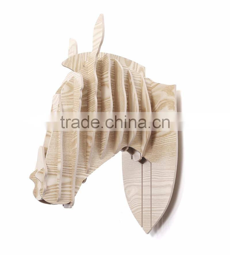 Wall hanging wood crafts zebra head decoration