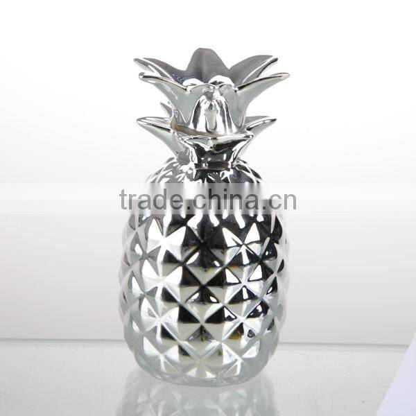 top grade electroplate ceramics pineapple candy jar
