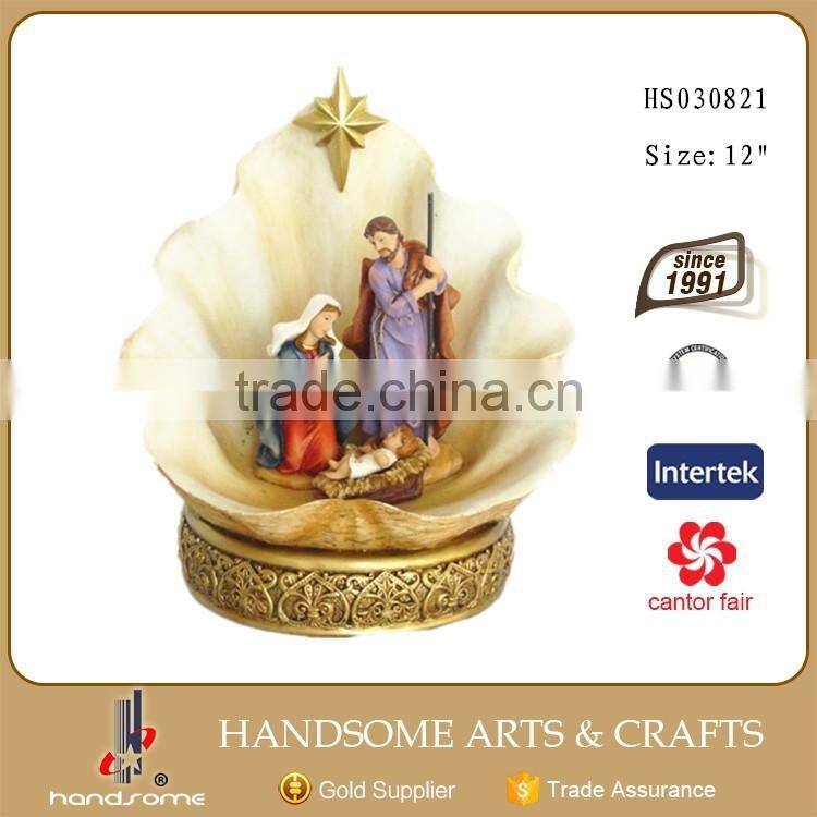 12 Inch Resin LED Holy Family Statue