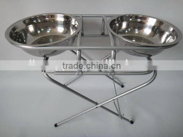 3 Tier Height Adjustable Stainless Steel Pet Feeder with 2 Quart Size Bowls