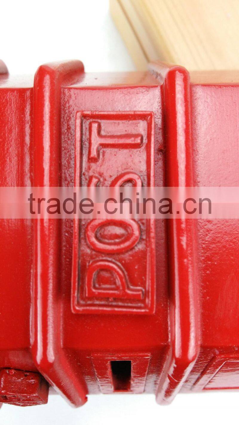 Red hot sale new design hexagon pagoda wooden piggy bank,wooden money box