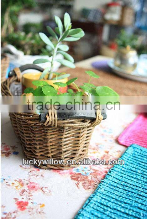 Environmental beautiful willow flower pot rattan modern basket