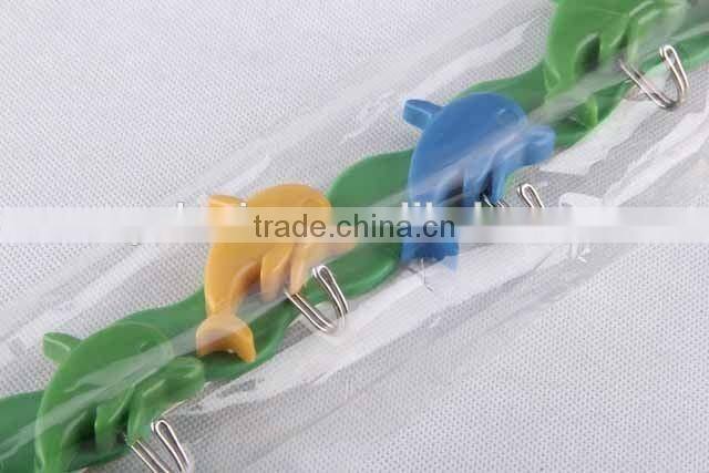 Colorful dolphin shape plastic hook