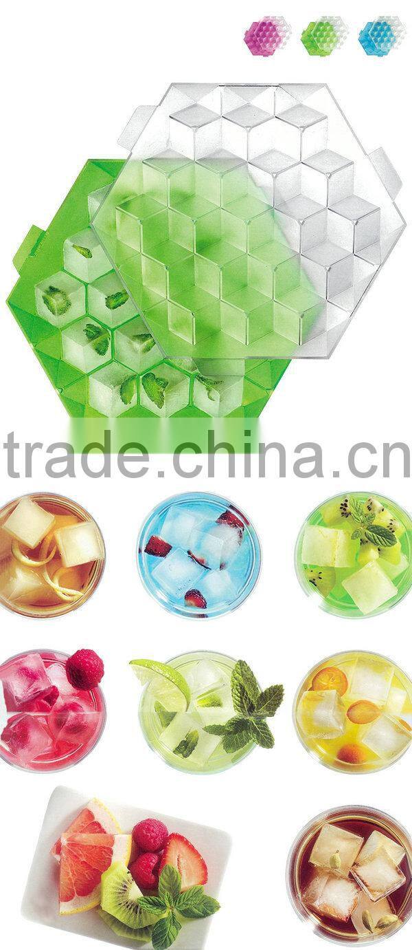 crystal shape plastic ice mold with cover