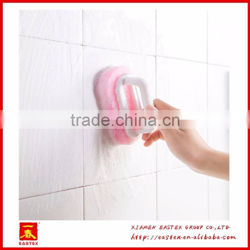 Handheld cleaning cloth and brush for bathroom and kitchen