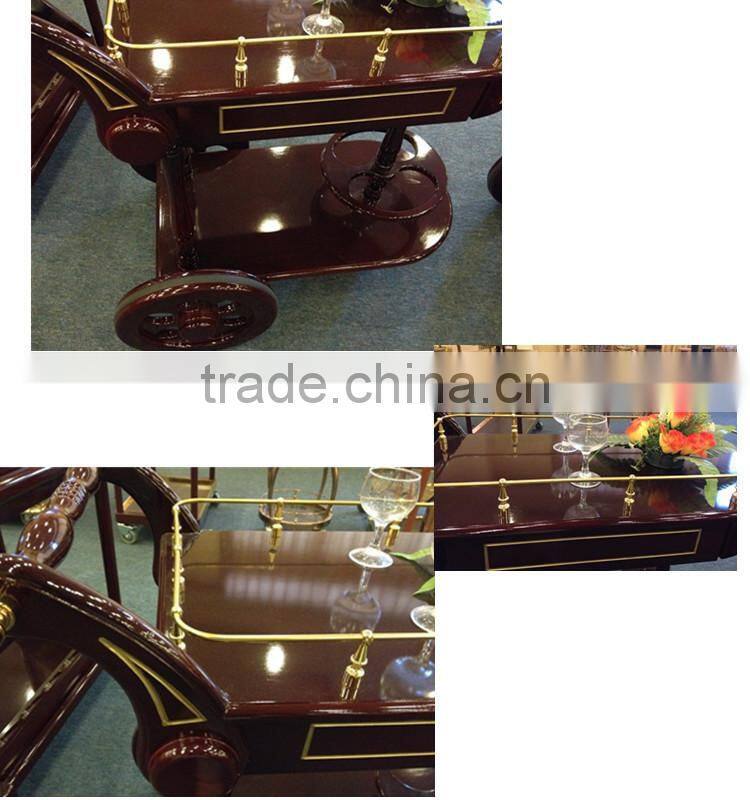 Classical liquor service cart wine trolley for hotel C-31
