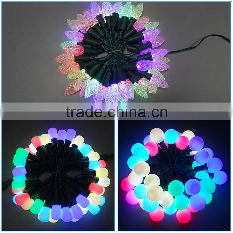 outdoor holiday lighting Christmas rgb color changing LED ball string light