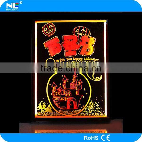 Semi-outdoor tempered glass panel LED writing board illuminated LED message board restaurant LED advertising board
