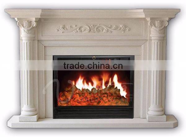 Modern home decoration use hand carved natural marble fireplace mantels