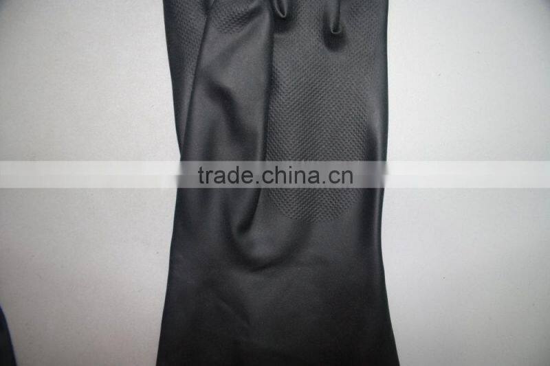 NMSAFETY black neoprene flocklined chemical industrial gloves