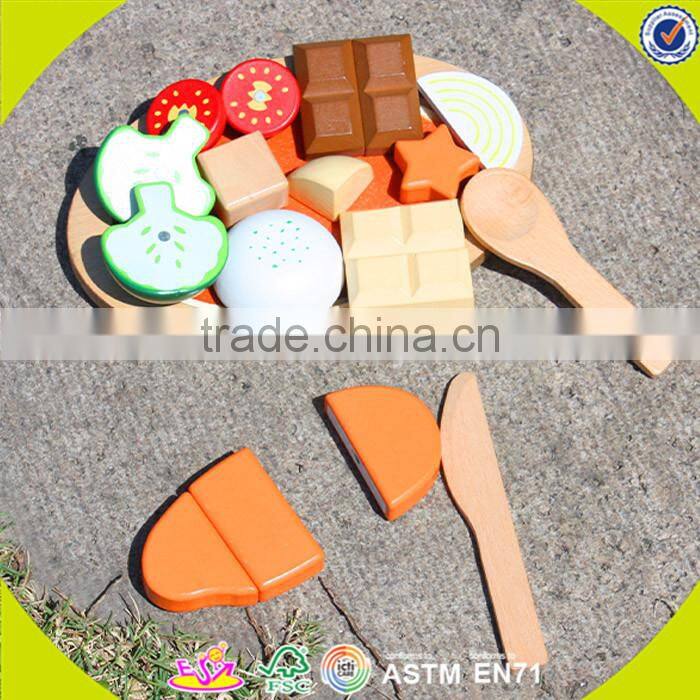 Wholesale hot sale high quality wooden tea toy set new popular pretend pink wooden tea set toy W10B048