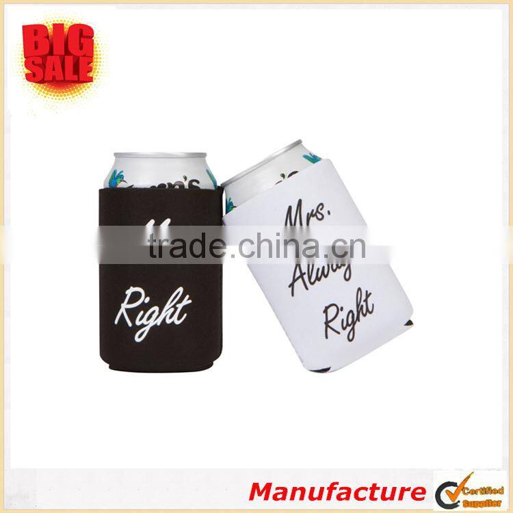Mr. Right and Mrs. Always Right Wedding Can and Bottle Coolers Neoprene Coolies Can Sleeve