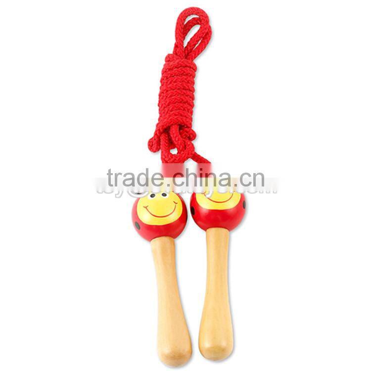 Wholesale cheap cartoon wooden multi-functional skipping jump rope for kids W01A120-S