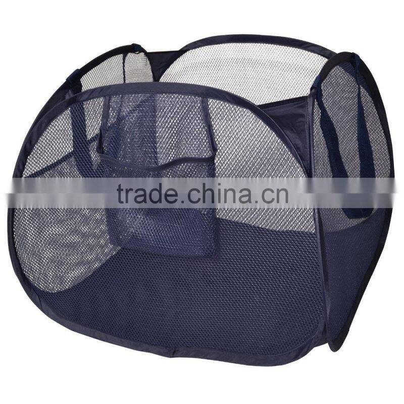 US Market Pop Up Nylon Mesh Bag Basket Bin Folding Laundry Basket