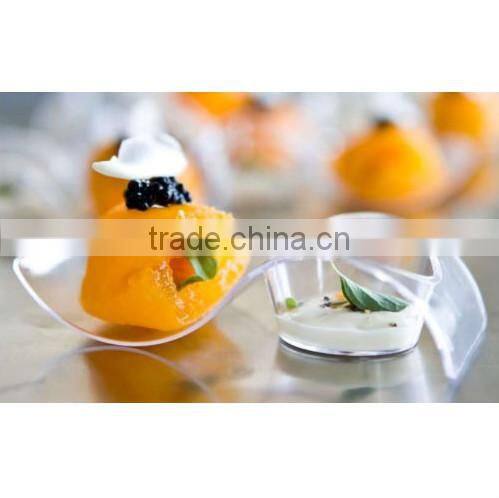 12 Plastic Small Curved Dishes - - - - -party dessert cocktail clear holder pack