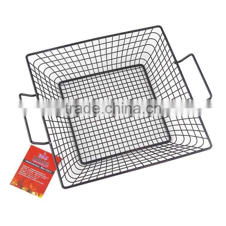 Non-stick food grade vegetable BBQ Grill top wire basket
