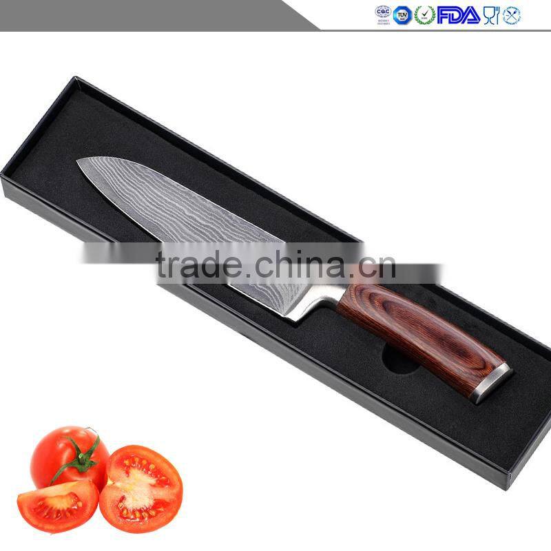 2017 High quality Manufacturers selling high-end four-piece kitchenware multi-function colour wood Damascus knife