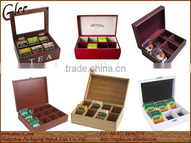 Handmade Customized Wood Tea Box With Paint
