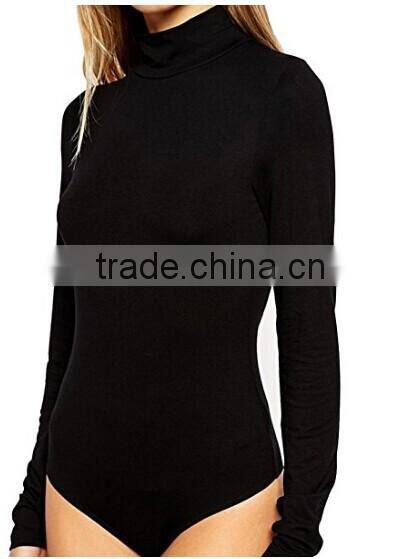 Women's Sexy Backless Long Sleeve Bodycon Black Bodysuit Tops Playsuit
