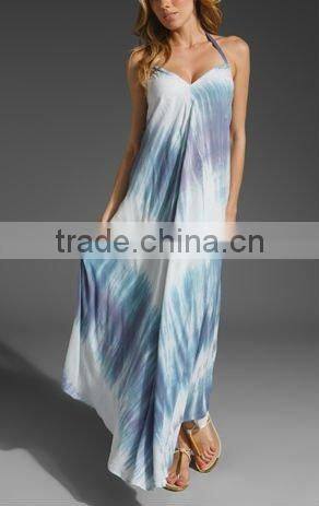 12DR036 2012 Summer New Design Casual 100%Ralon Sexi Printed Maxi Dresses