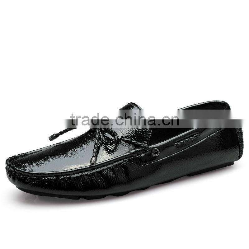 high quality adults glazed leather shoes sample for male, men casual shoes putent leather made in jinjiang factory