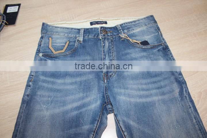 GZY fashion wash denim jeans men maternity jeans pant and shirt