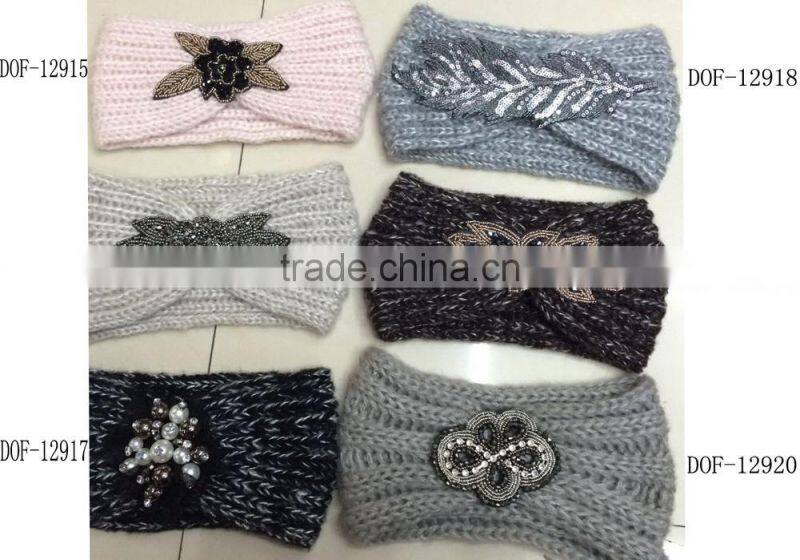 Fashion new Hot knitted Mohair designer jewelry headband for winter