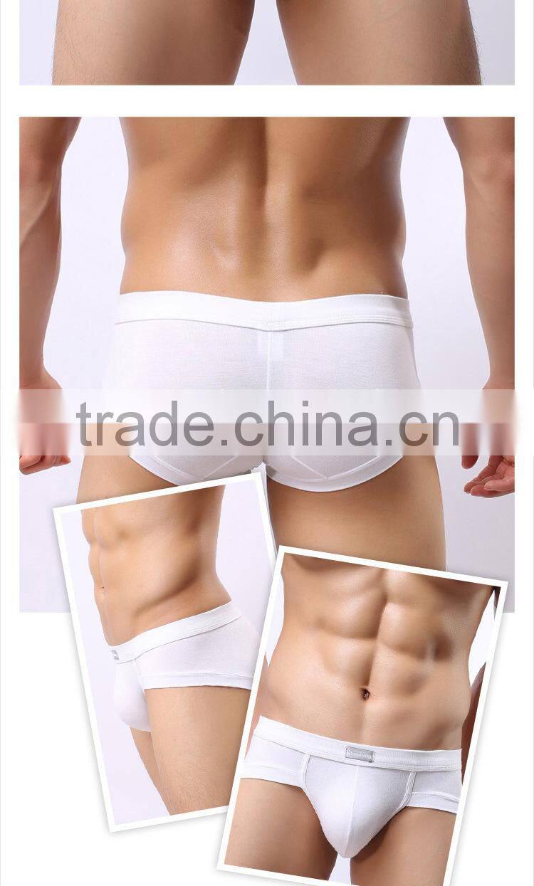 MGOO High Quality Bamboo Cotton Modal Brief For Man Plain Underwear Armour Brief Penis MB021