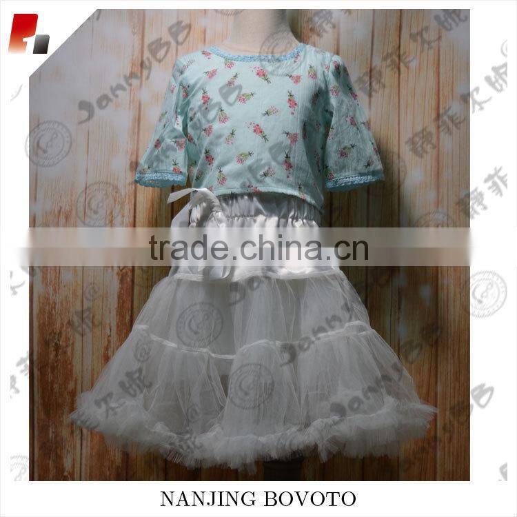 kids wholesale tutu white bowknot pretty fashion skirt