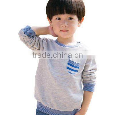 Kids Hoodies 100% Cotton Children Autumn Wear Coat Striped Collar Pullover Sweatshirt Jumpers Wholesale