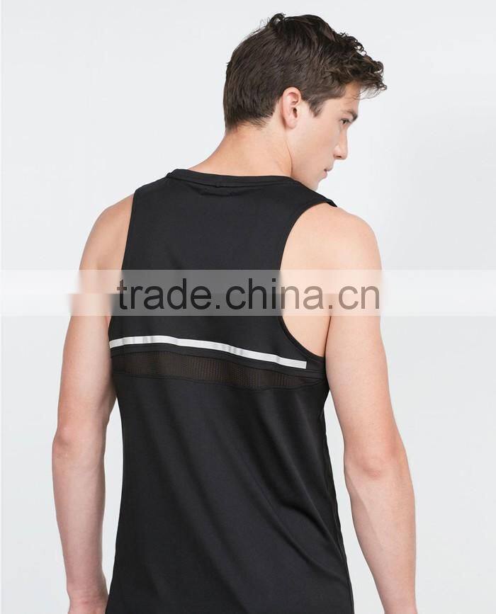 Black custom mens gym tank top wholesale