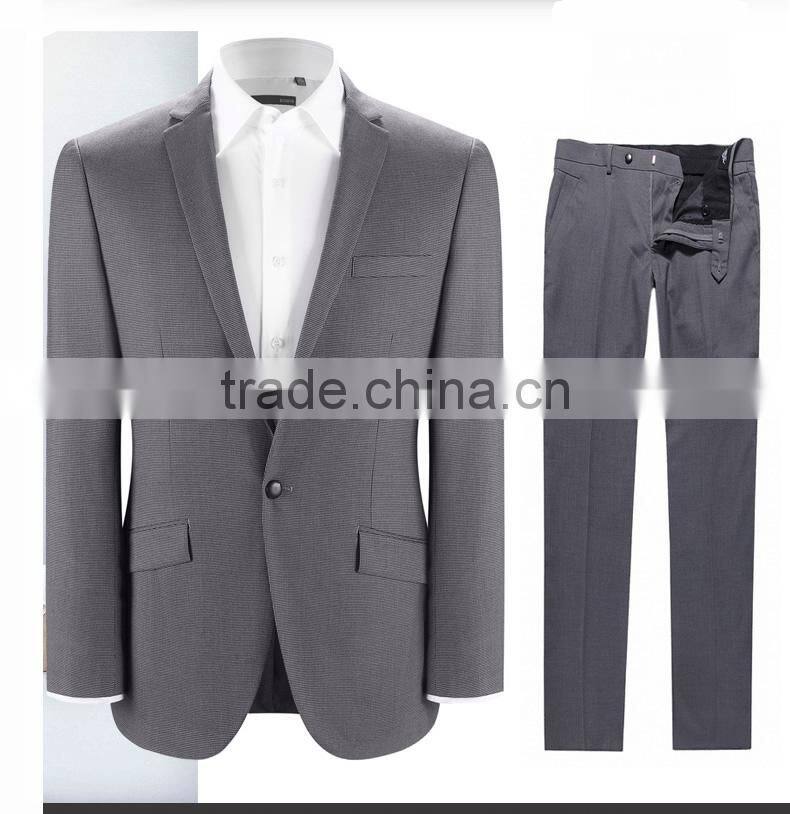 Wholesale Men Classic Arrow Lapel Fashion 1-Button Gray Trim Suits For Sale