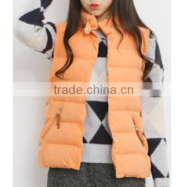 2015 Customized Outdoor Woman Slim Cotton Vests Wholesale