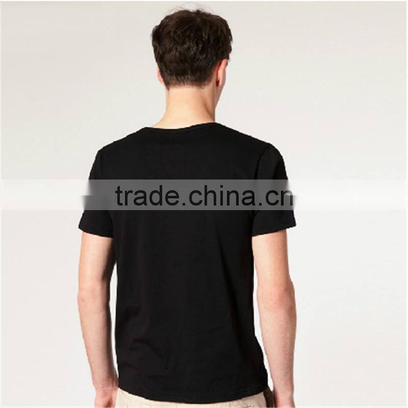 High Quality V-neck T-shirt Organic Cotton Mens With Custom Garment Manufacturer